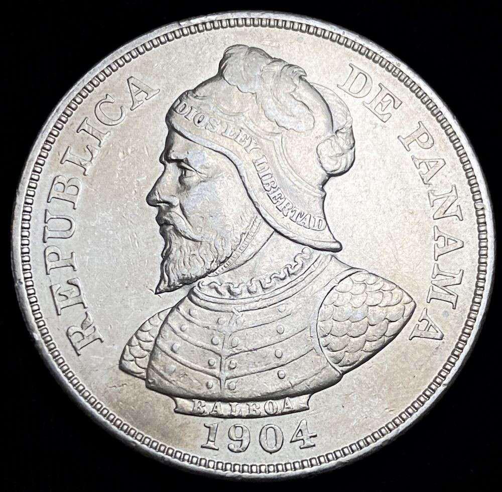 1904 Panama 90% Silver 50 Centesimos .723 oz ASW (1 of 3)