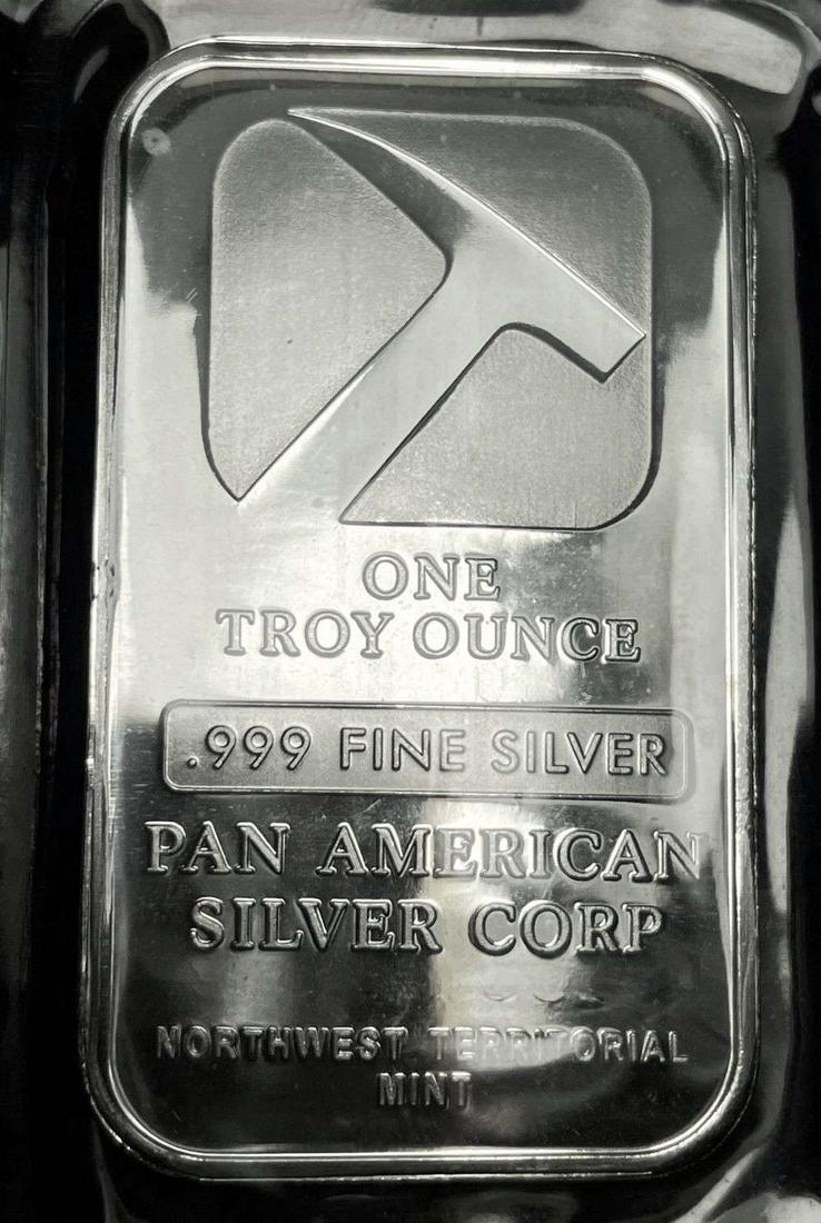 Pan American Silver Corp. 1 ozt .999 Silver Bar: Winner shall receive the exact bar shown here. (JM)