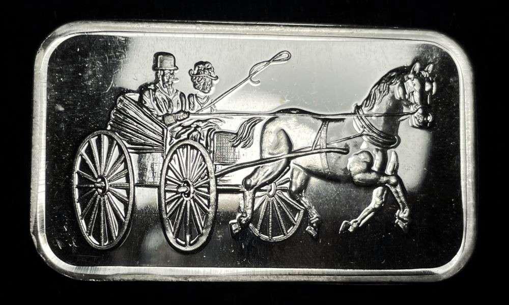 SilverTowne Winchester Indiana 1 ozt .999 Silver Bar: Winner shall receive the exact bar shown here. (JM)