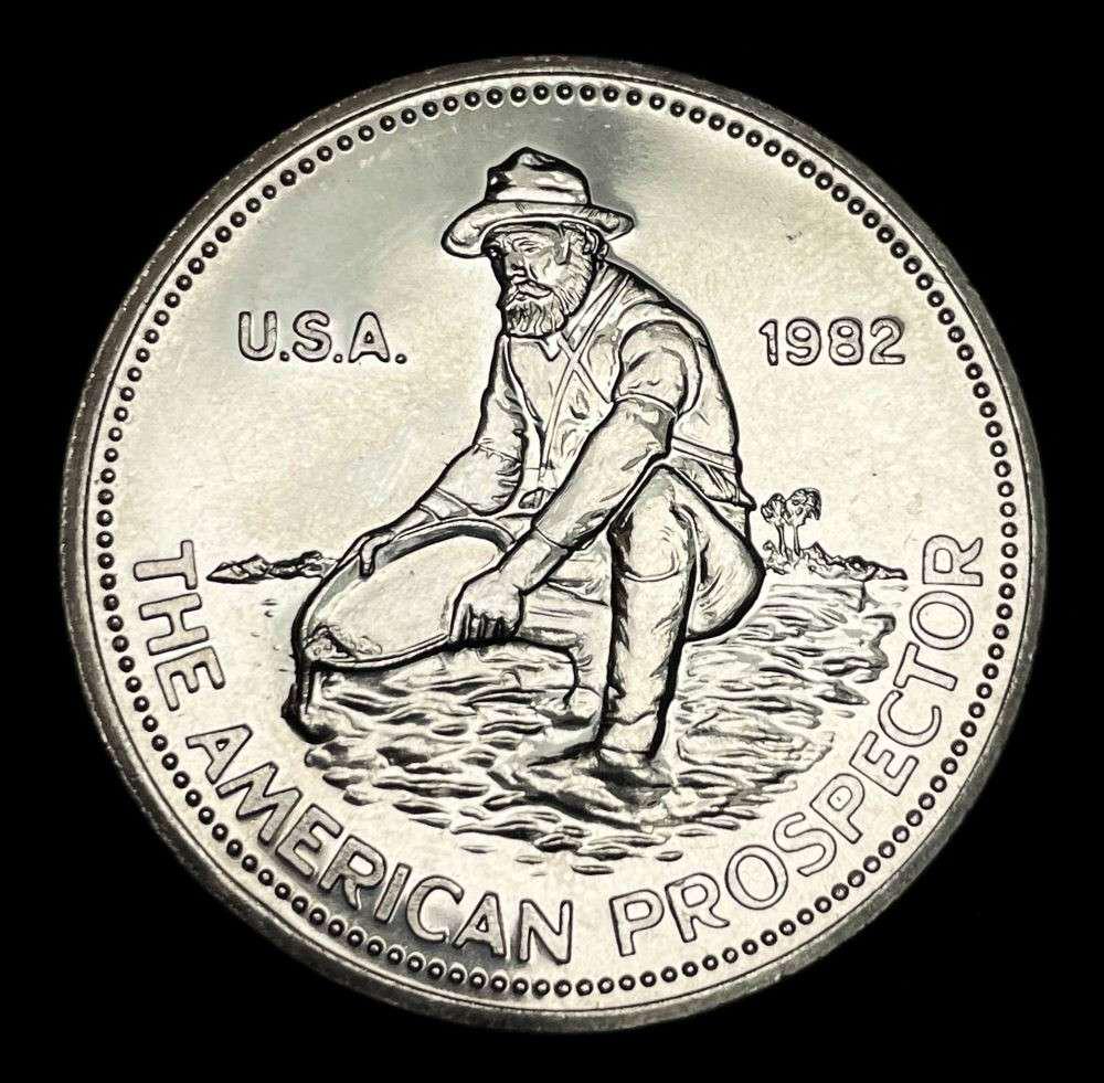 1982 Engelhard The American Prospector Proof 1 ozt .999 Silver (1 of 2)
