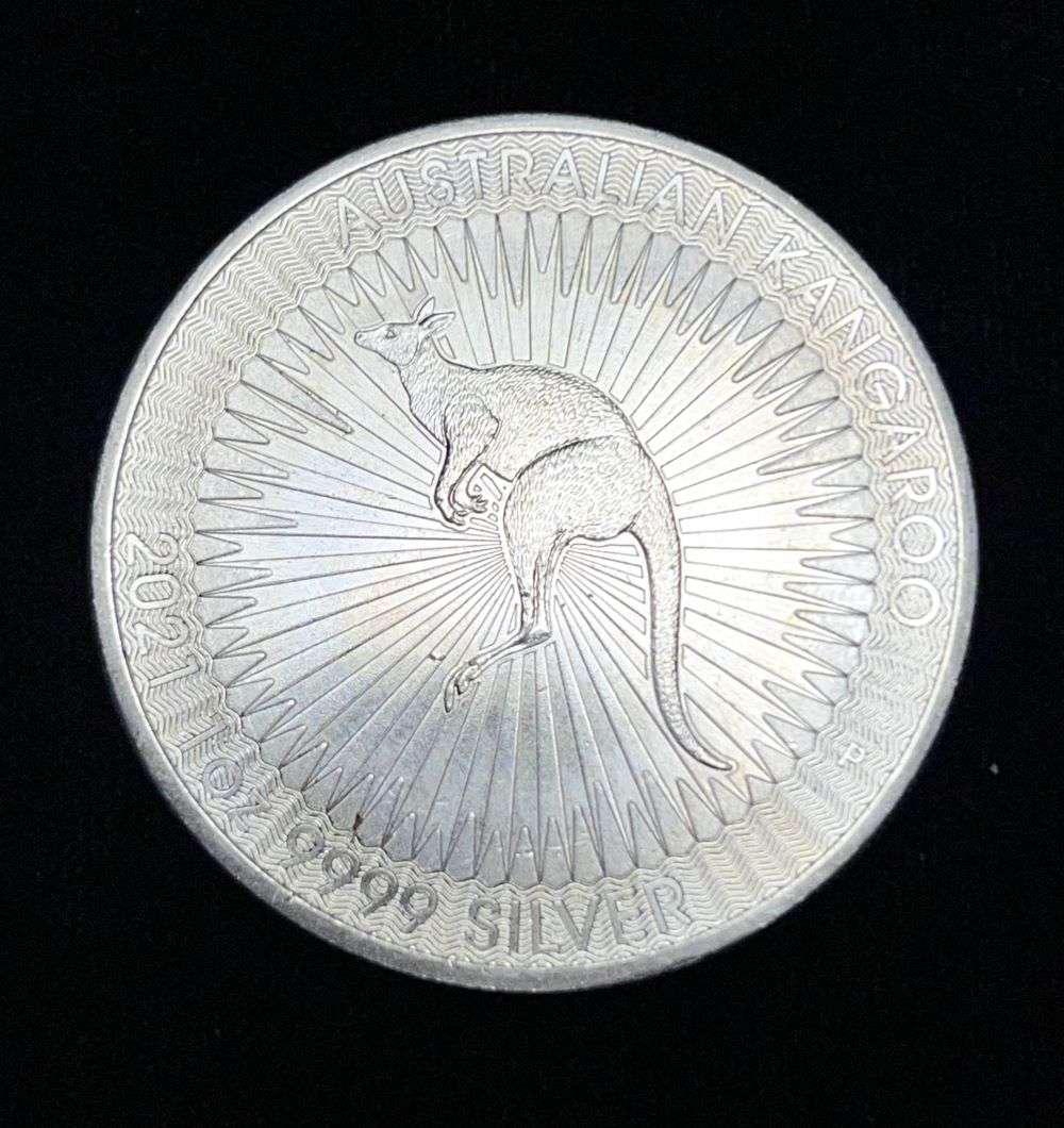 2021 Australian Kangaroo 1 ozt .9999 Silver Dollar (1 of 2)
