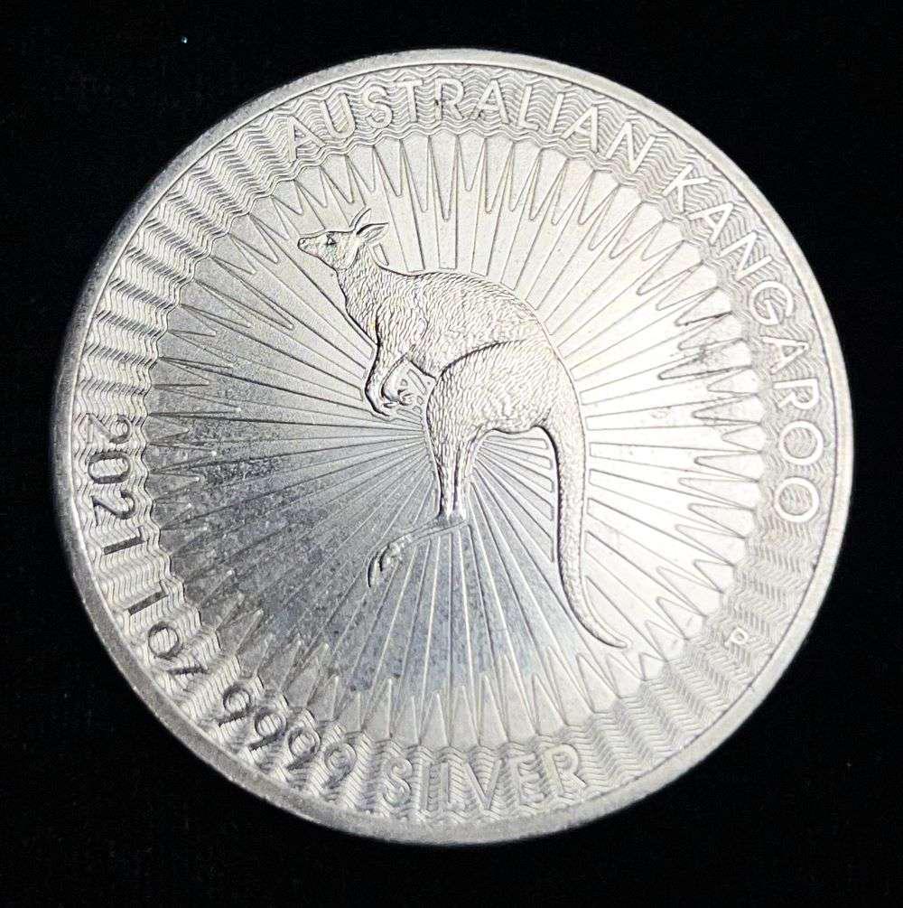 2021 Australian Kangaroo 1 ozt .9999 Silver Dollar: Winner shall receive the exact coin shown here. (EP/B)