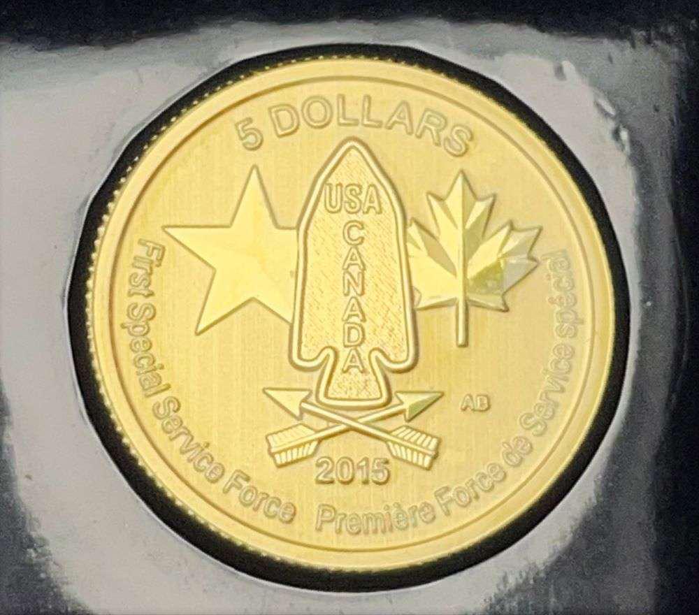 2015 First Special Service Force 1/10 ozt Canada $5 .9999 Gold (1 of 3)