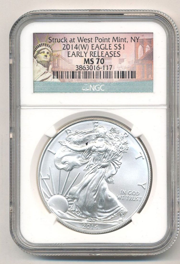 2014 (W) American Silver Eagle NGC MS70 Early Releases (1 of 2)