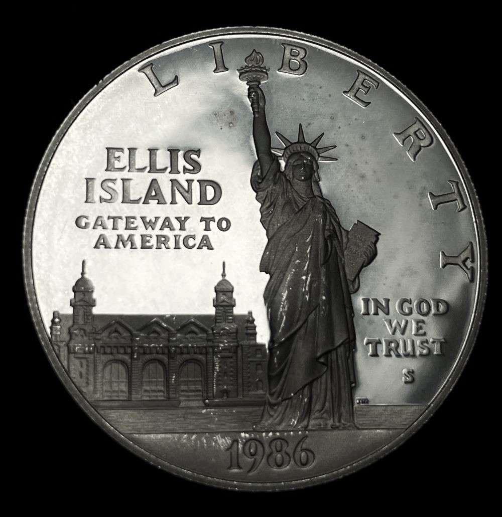 1986-S Statue of Liberty Proof Silver Commemorative Dollar: Winner shall receive the exact coin shown here. (JM/B)