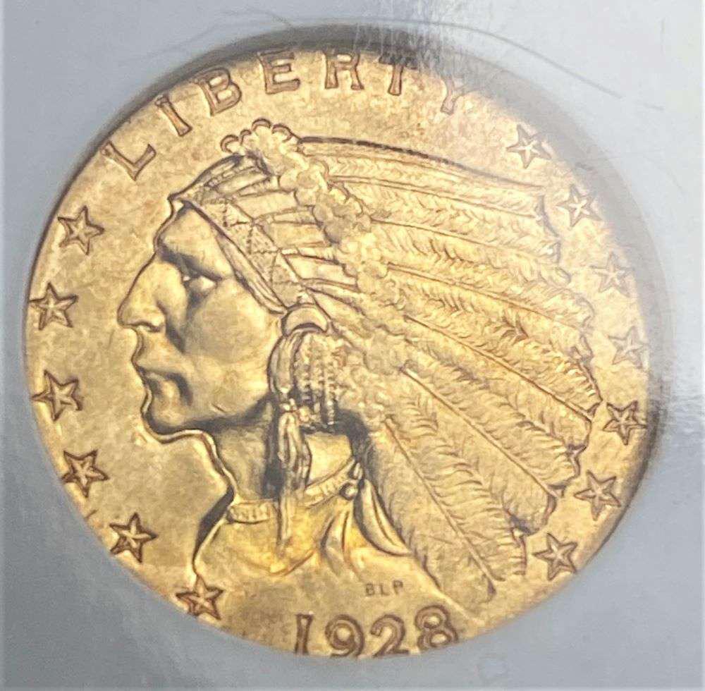 1928 Gold $2.50 Indian Head NGC MS62 (1 of 4)