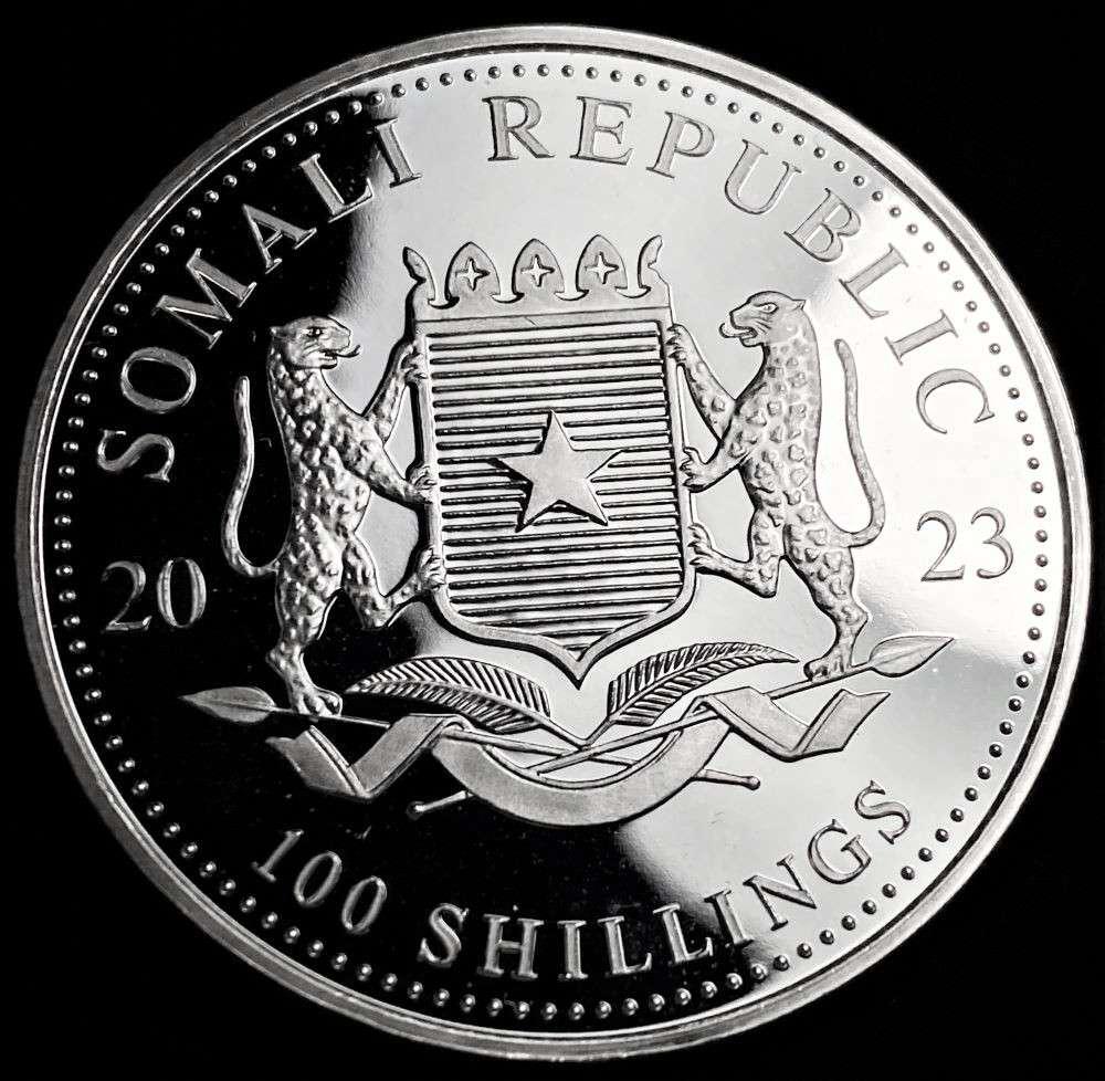2023 Somali Republic 100 Shillings "African Wildlife" Proof 1 ozt .9999 Silver: Winner shall receive (1) coin precisely resembling the one shown here. (RR/B)