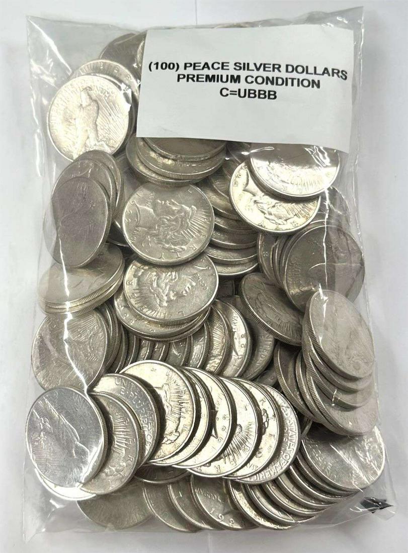 (100) Premium Grade Peace Silver Dollars (1 of 6)