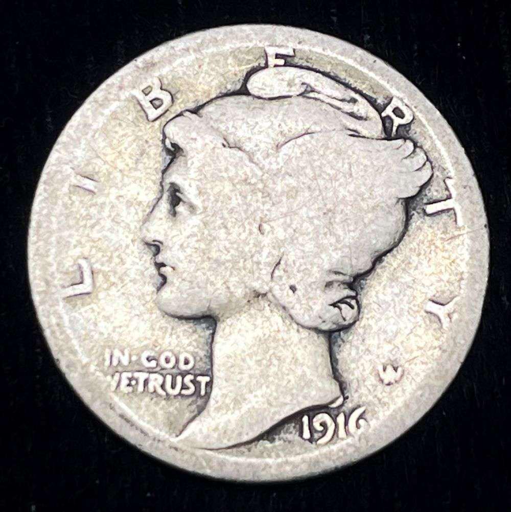 1916-D Mercury Silver Dime (1 of 3)