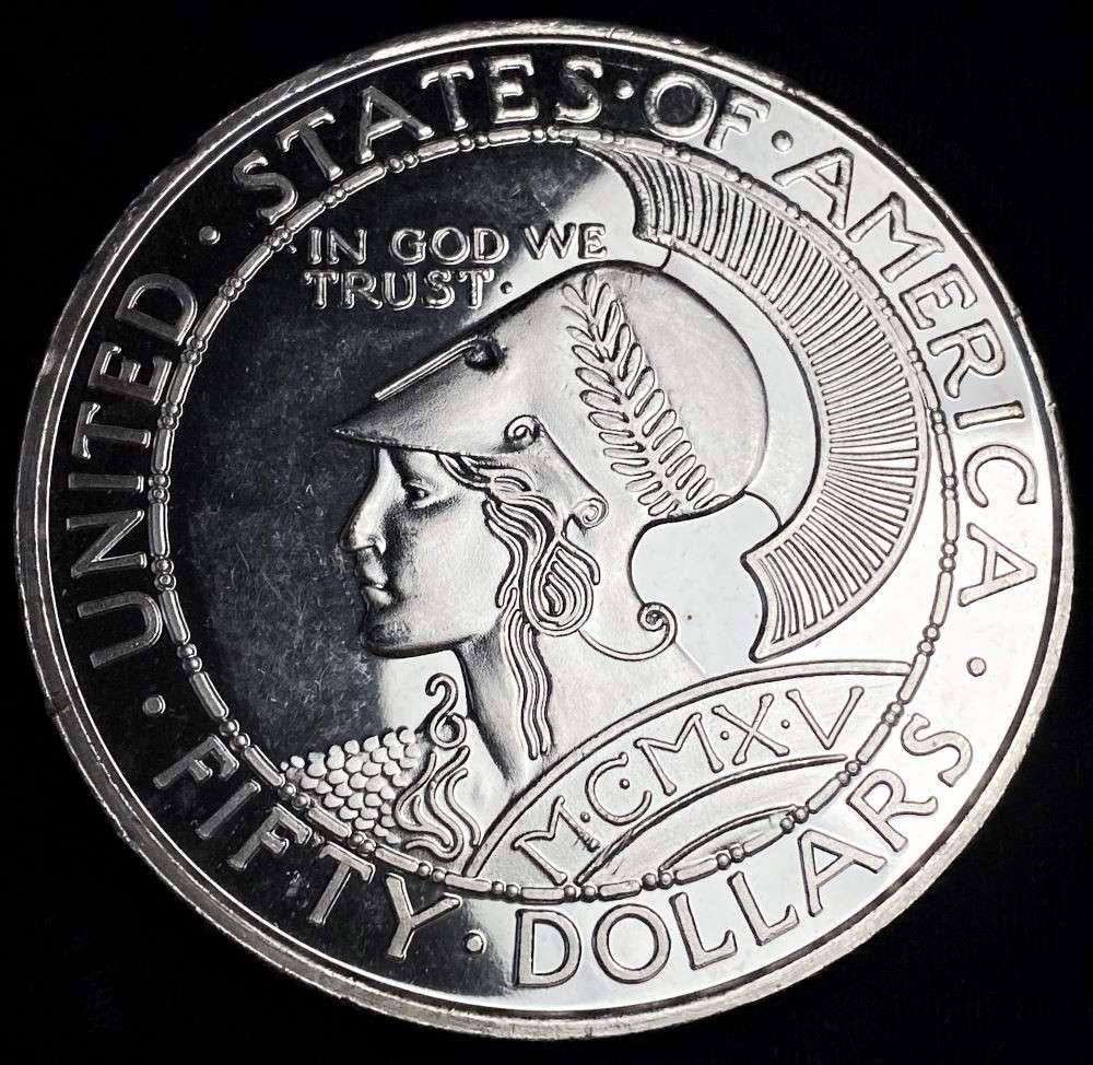 1915 Panama-Pacific Exposition Design $50 Proof 5 ozt .999 Silver (1 of 4)