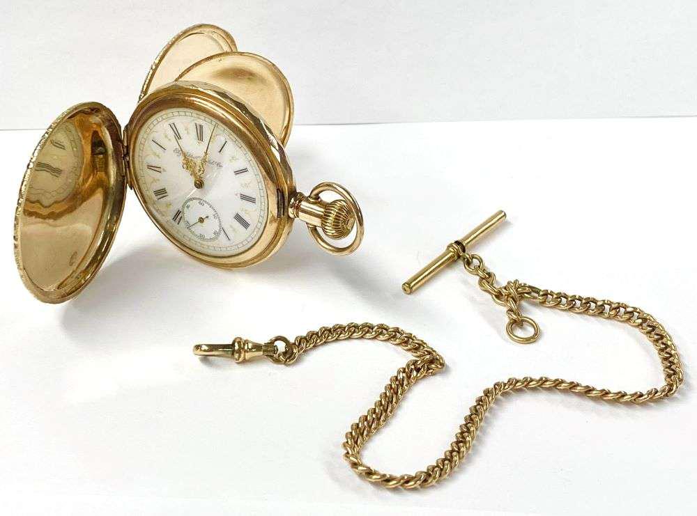 Vintage 14k Gold Filled Elgin Pocket Watch With 1/20 12k Gold Filled Chain (1 of 14)