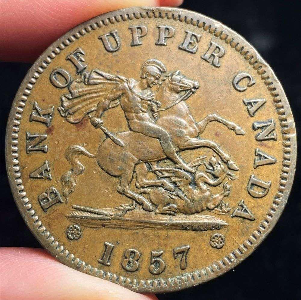 1857 Copper Bank Of Upper Canada One Penny (1 of 3)