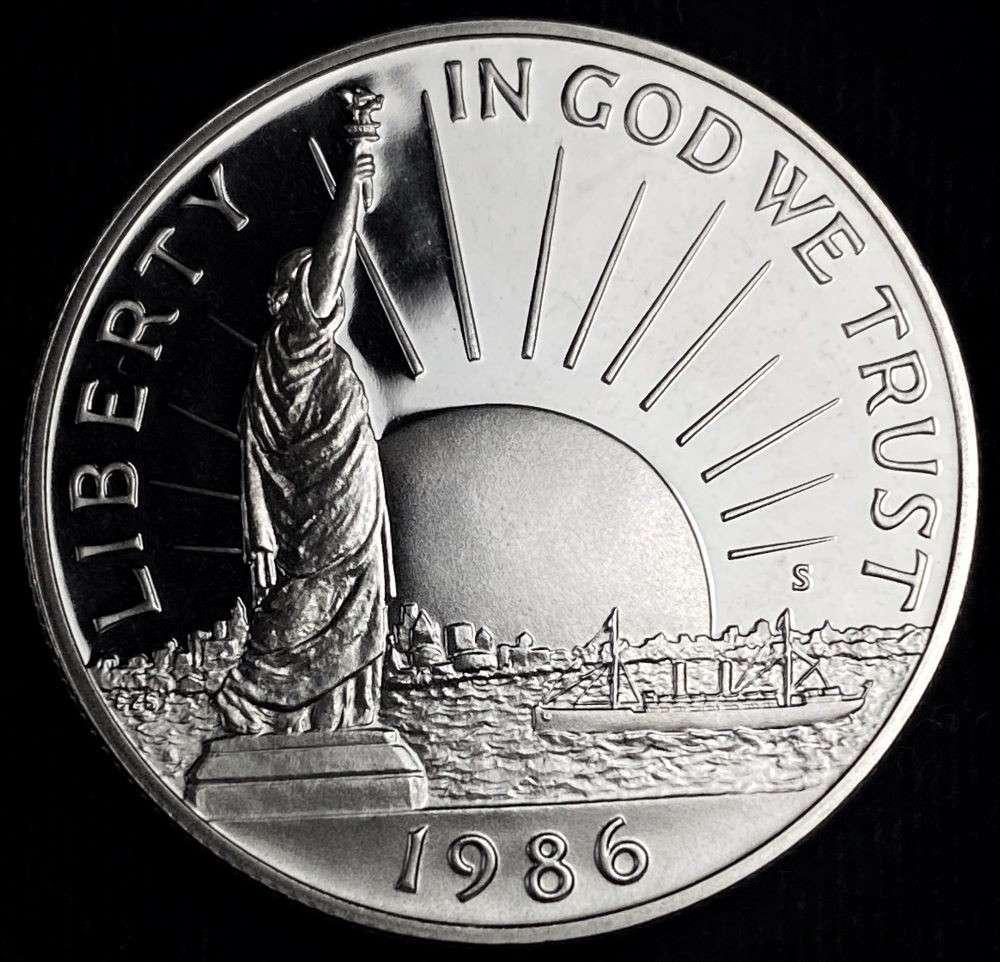 1986-S U.S Statue Of Liberty Proof Silver Half Dollar: Winner shall receive the exact coin shown here. (RR)