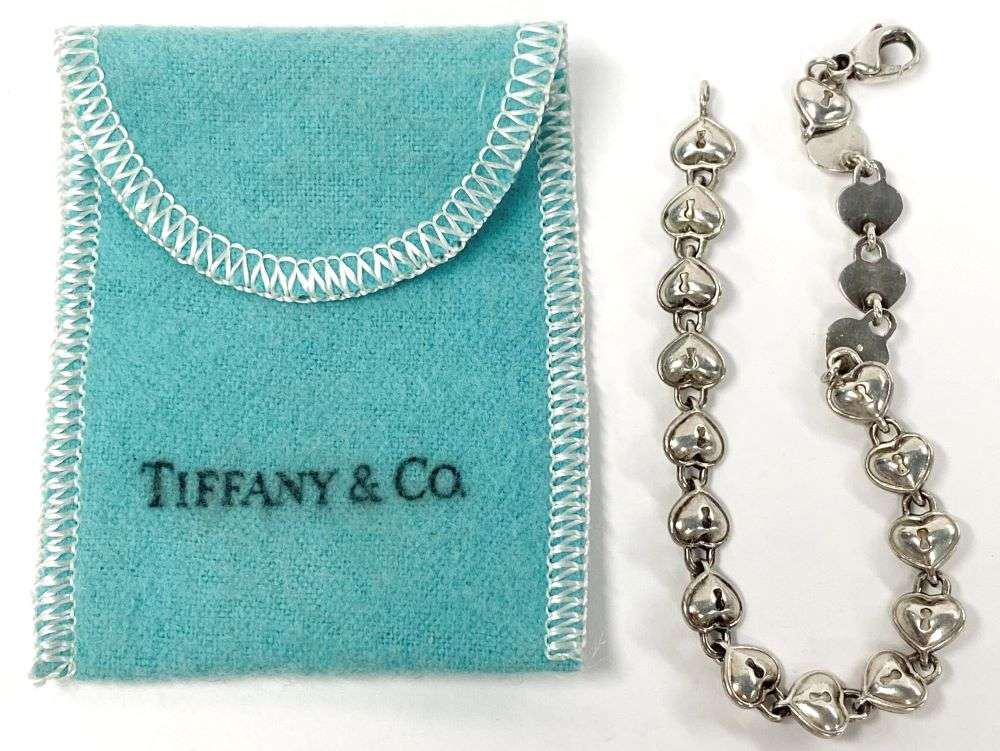 Tiffany & Co. Rare Padlock Heart Link Bracelet .925 Sterling Silver (1 of 10)