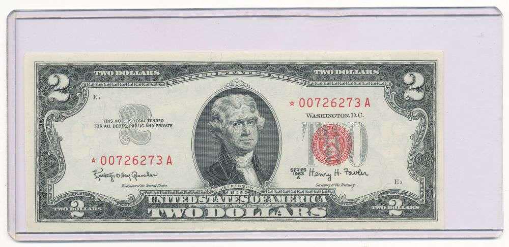 1963A $2 Bank Note: Winner shall receive the exact item shown here. (JM/UE)