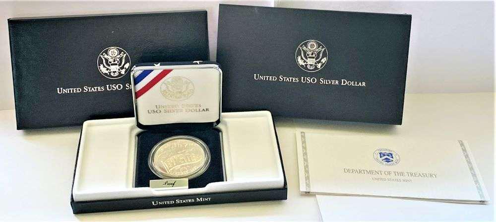 1991-S United States USO 50th Anniversary Proof Silver Dollar (1 of 4)