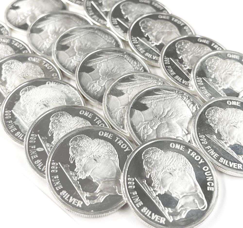 (500-coins) Buffalo .999 Silver 1 ozt. Rounds (1 of 8)