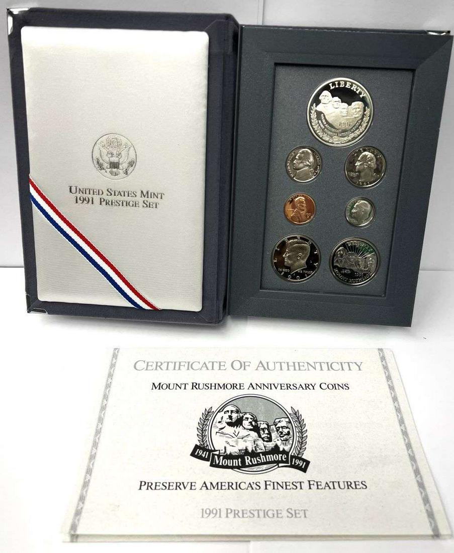1991 United States Mint Mount Rushmore Prestige Proof Set (7-coins) (1 of 4)