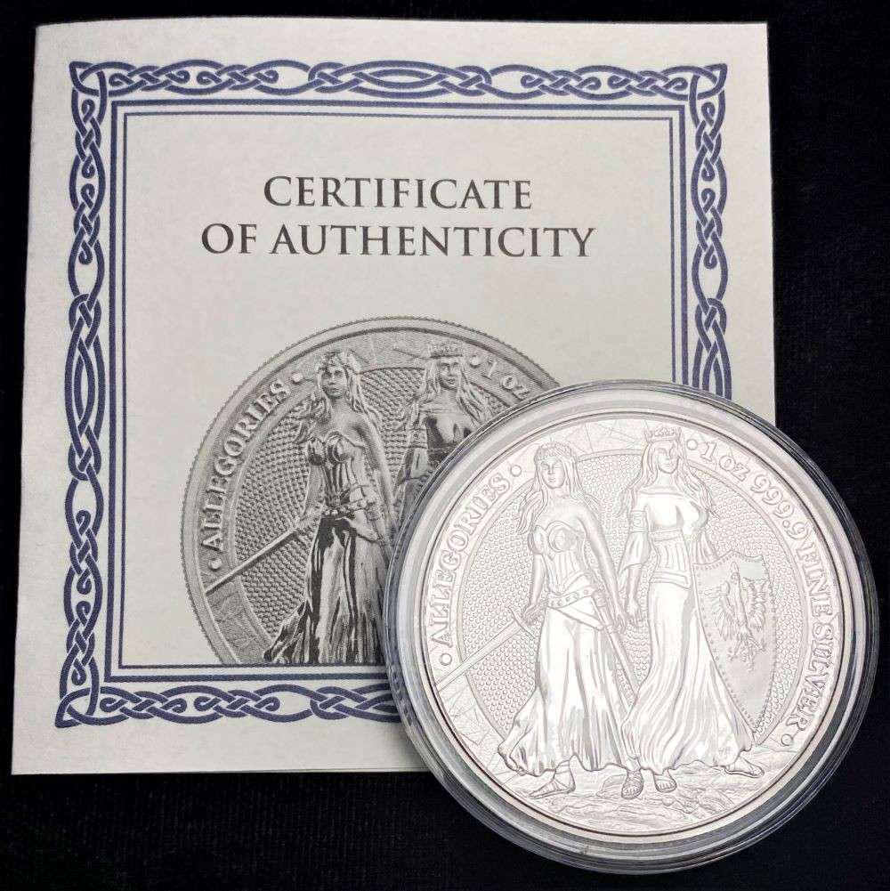 2022 Germania 5 Mark Allegories 1 ozt .9999 Silver (1 of 4)