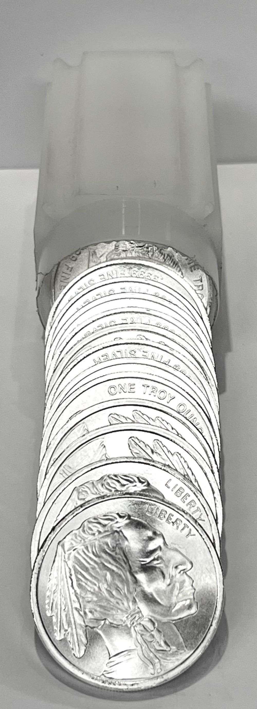(20-coins) Buffalo 1 ozt .999 Silver Roll (1 of 4)