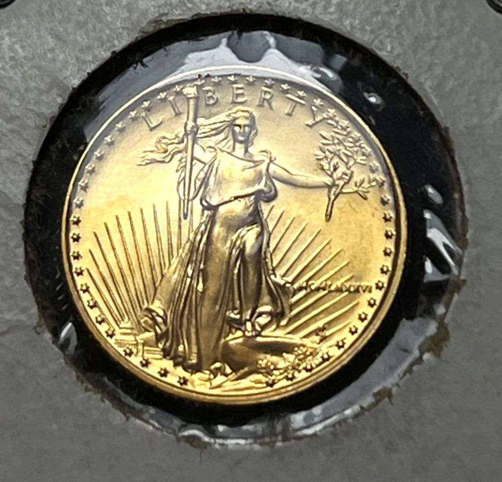 1986 First Year Roman Numeral 1/10th ozt American Gold Eagle $5 (1 of 3)