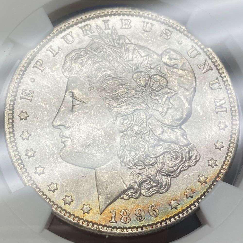 Monster Color 1896 Morgan Silver Dollar NGC MS63 (1 of 4)
