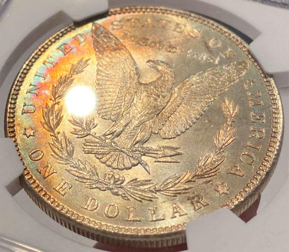 Monster Color 1887 Morgan Silver Dollar NGC MS64 (1 of 5)