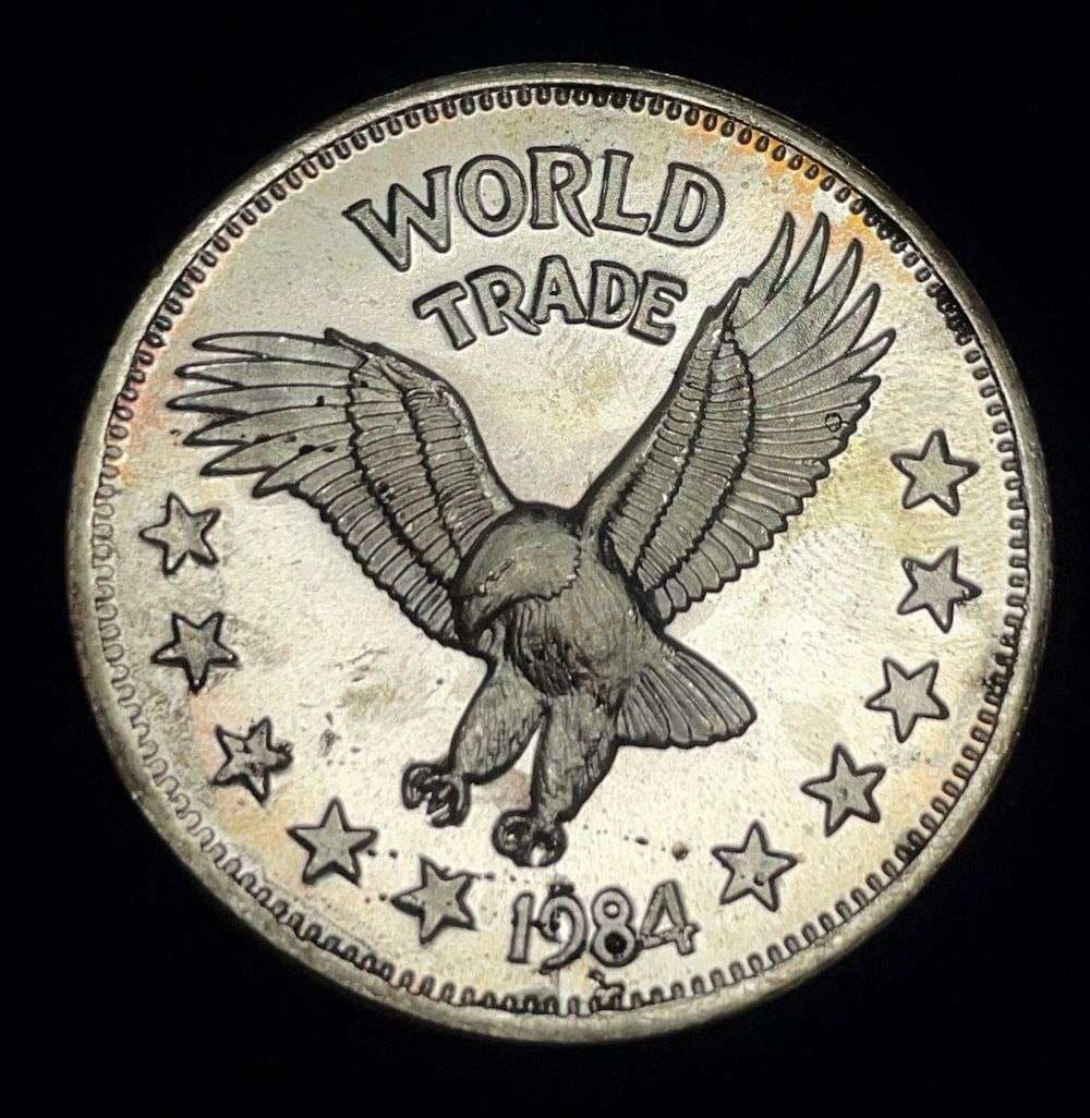 1984 World Trade Eagle One World Trade Unit 1 Ozt .999 Silver: Winner shall receive the exact coin shown here. (JM/B)