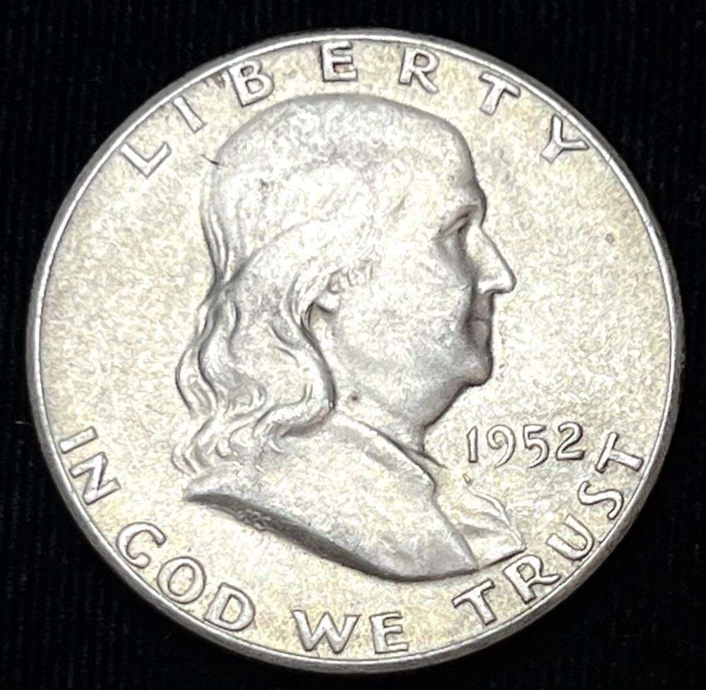 1952-S Franklin Silver Half Dollar AU55 (1 of 2)