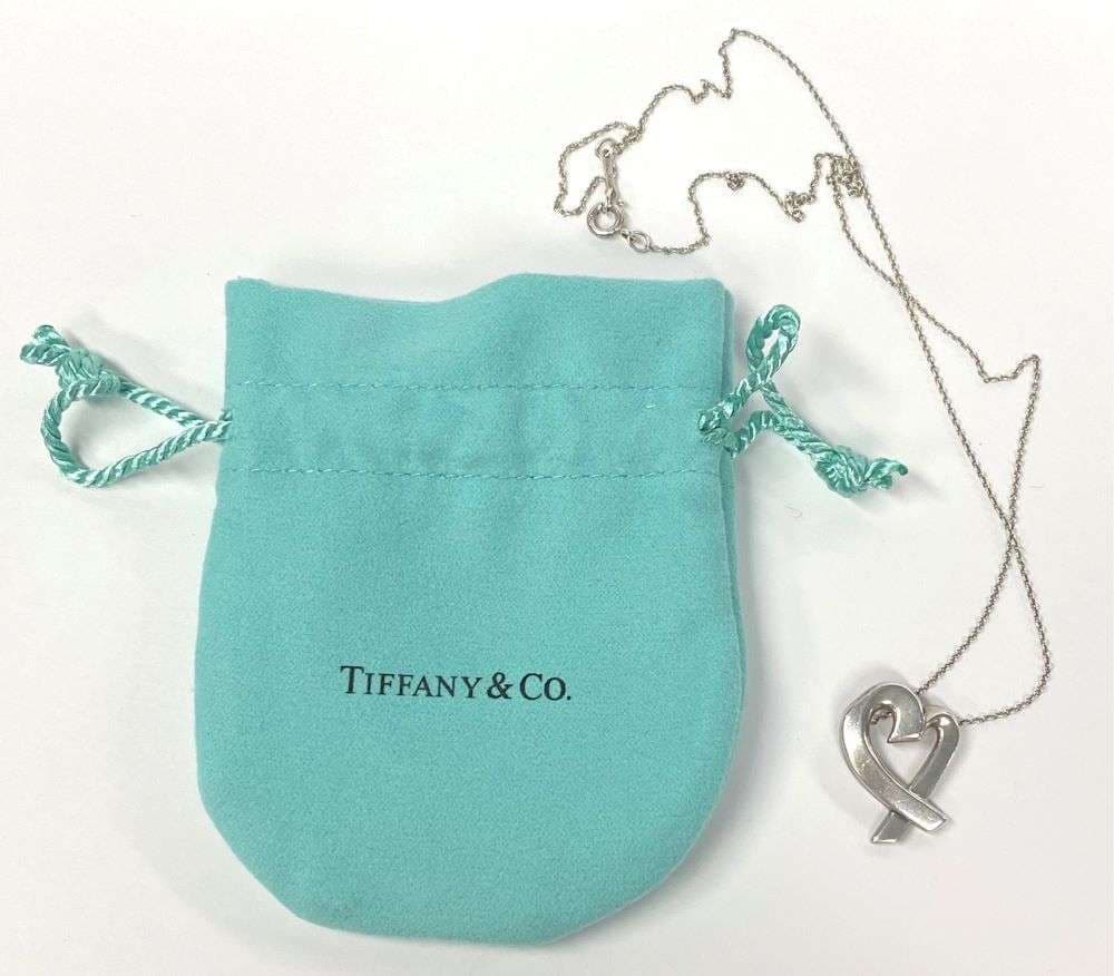 Tiffany & Co. Paloma Picasso Loving Heart Pendant Necklace .925 Sterling Silver: This necklace is 18 inches long. Winner shall receive the exact item shown here. (RR)