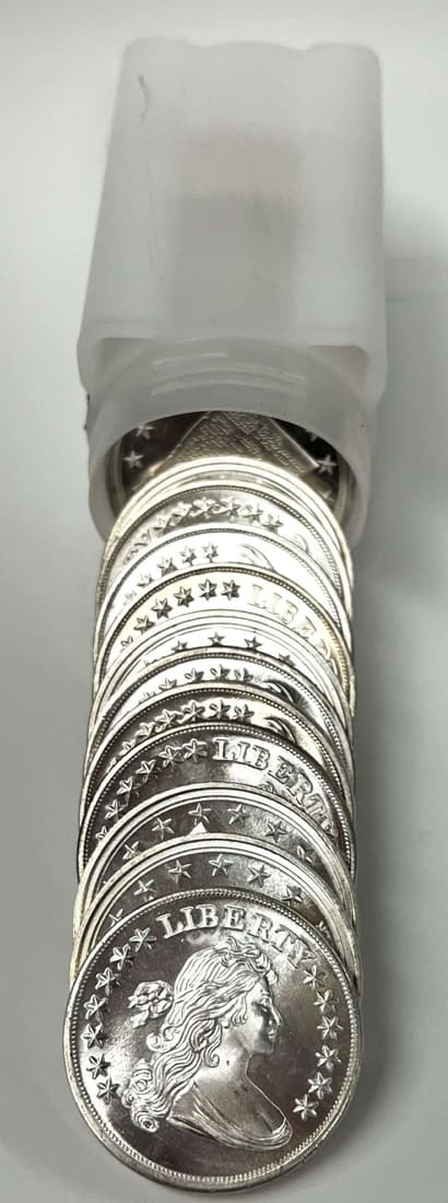 Roll (25-coins) Mixed Vintage Rounds 1 ozt .999 Silver (1 of 3)