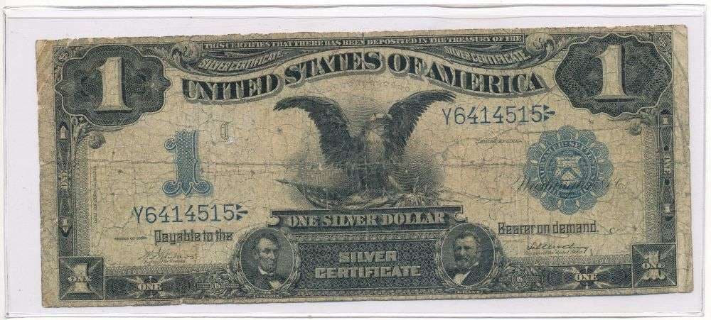 1899 United States $1 Silver Certificate: Winner shall receive the exact currency shown here. (JM/B)
