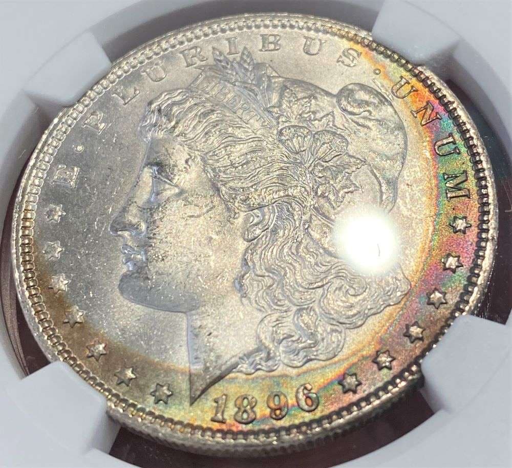 Monster Color 1896 Morgan Silver Dollar NGC MS63 (1 of 5)