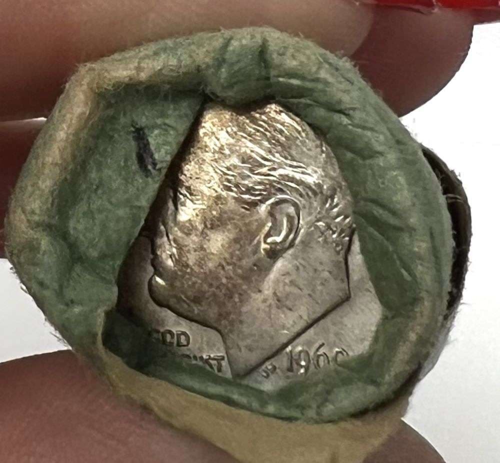 Roll (50-coins) Bank Wrapped BU 1960-D Roosevelt Silver Dimes (1 of 3)