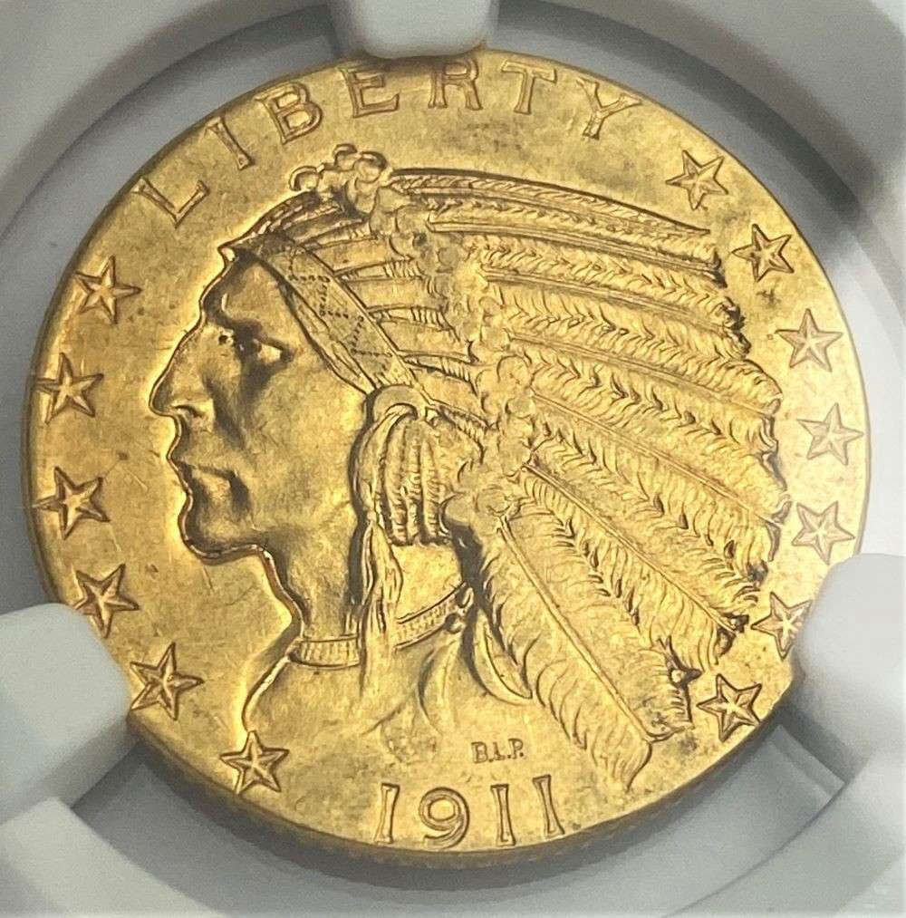 1911 Gold $5 Indian Head NGC MS63 (1 of 4)