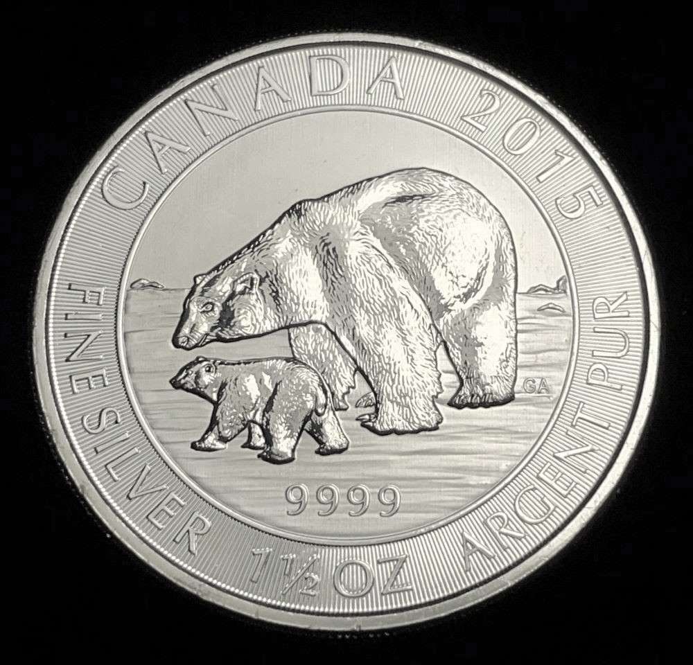 2015 Canada $8 Polar Bear 1.5 ozt .9999 Silver (1 of 3)