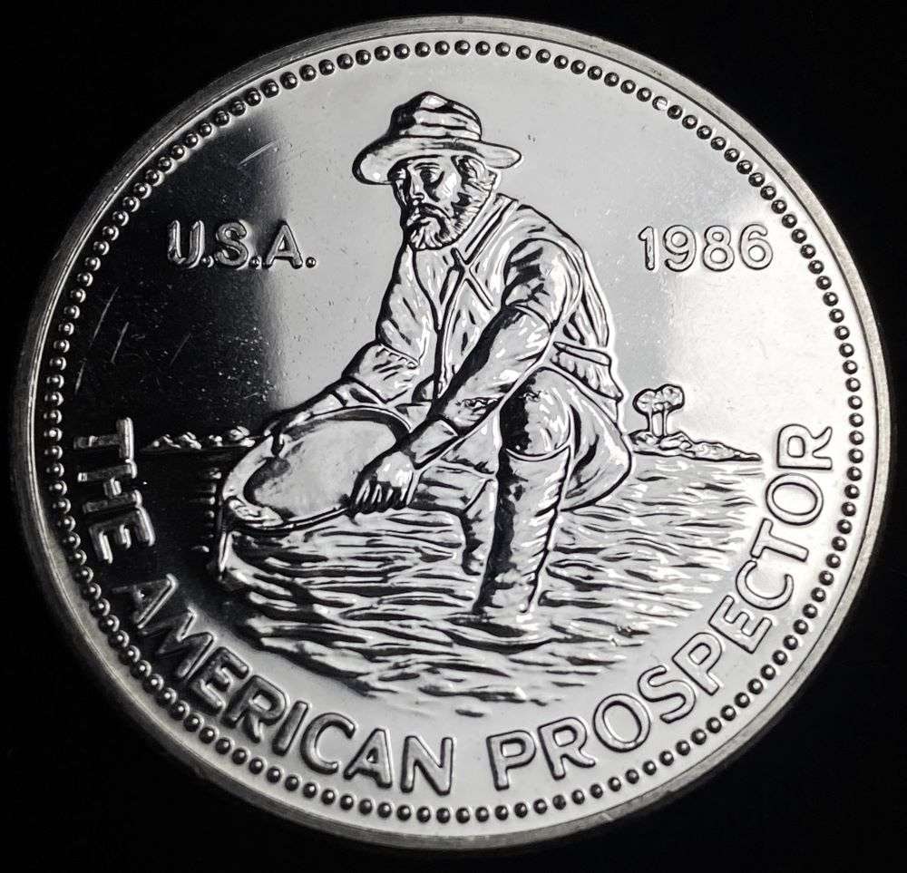 1986 Engelhard The American Prospector Proof 1 ozt .999 Silver (1 of 3)