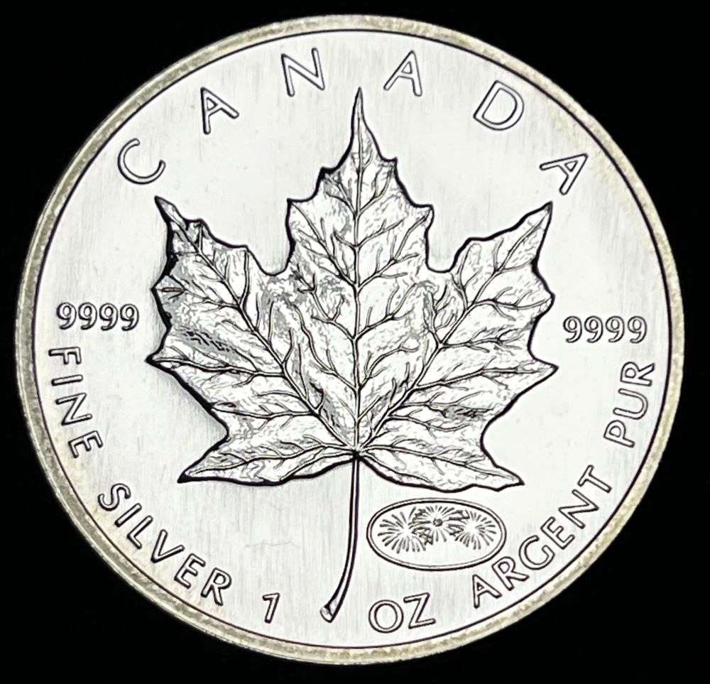 1999-2000 Canada $5 Maple Leaf 1 ozt .9999 Silver Firework Privy (1 of 2)