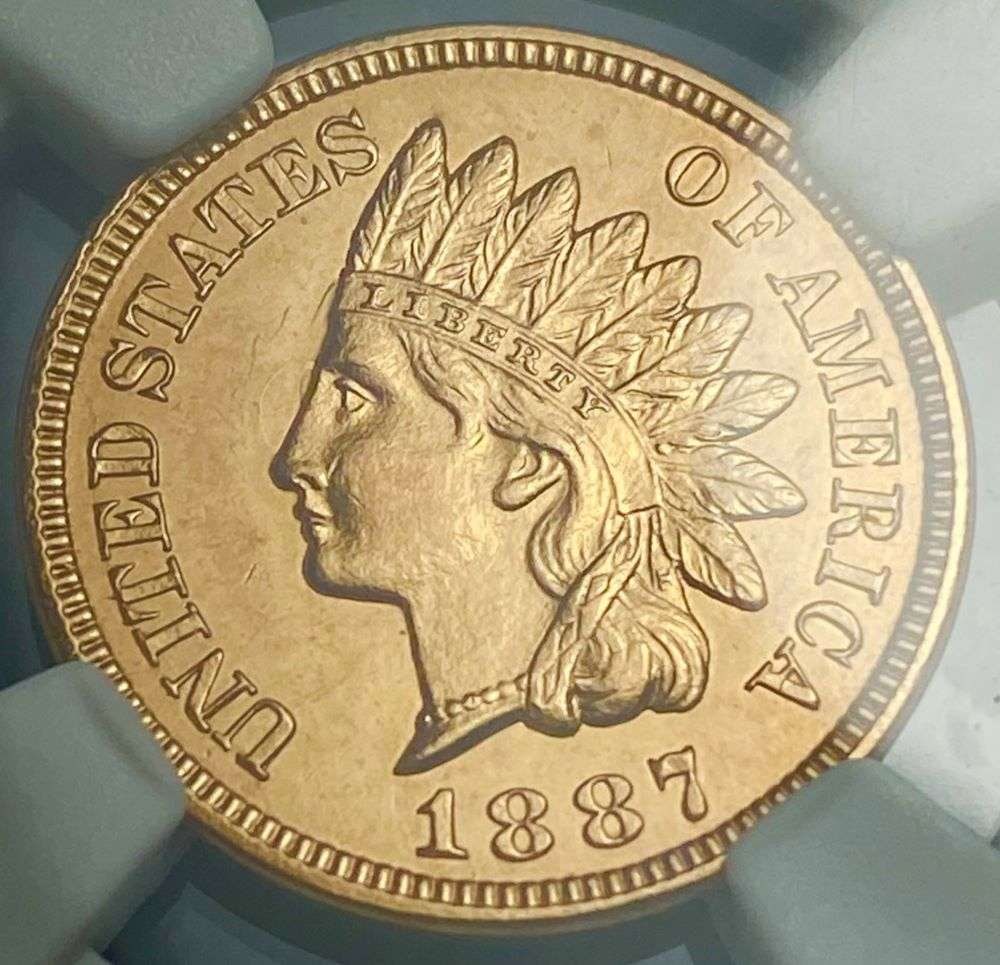1887 Indian Head Cent MS65 RD (1 of 4)