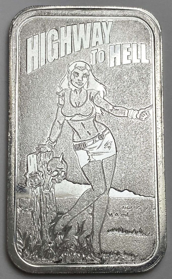 Highway To Hell 1 ozt .999 Silver Bar (1 of 2)