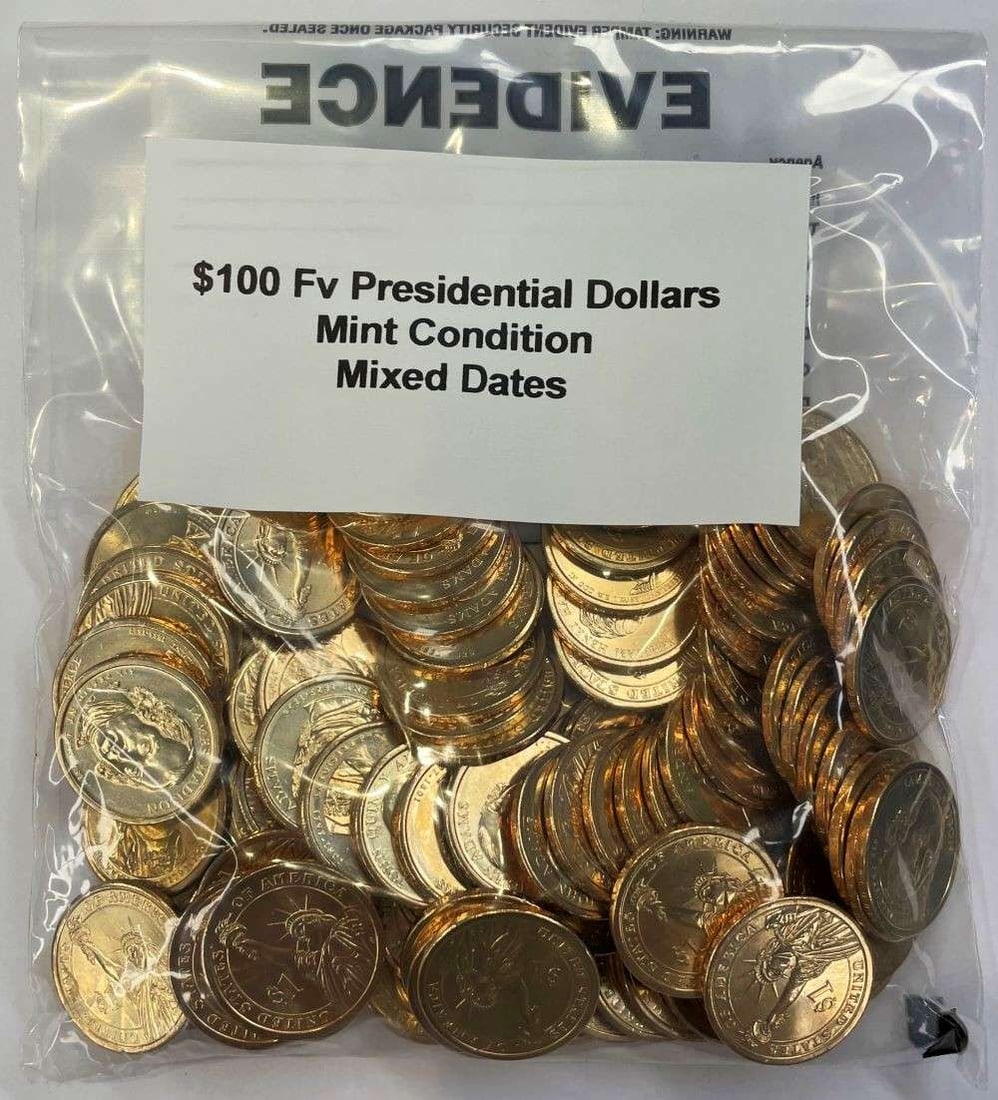 Mixed Dates $100 FV Mixed Presidential Dollars Mint Condition (1 of 4)