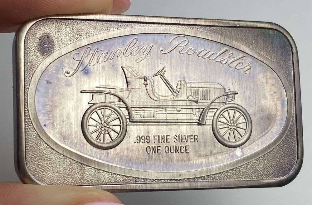 Toned Stanley Roadster 1 ozt .999 Silver Bar: Winner shall receive the exact bar shown here. (RR)