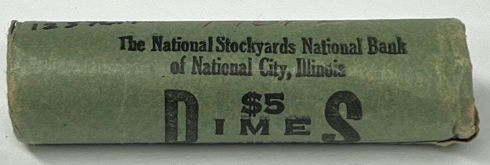 Bank Wrapped Paper Rolls 1961-D Roosevelt 90% Silver Dimes Mint Condition (1 of 3)