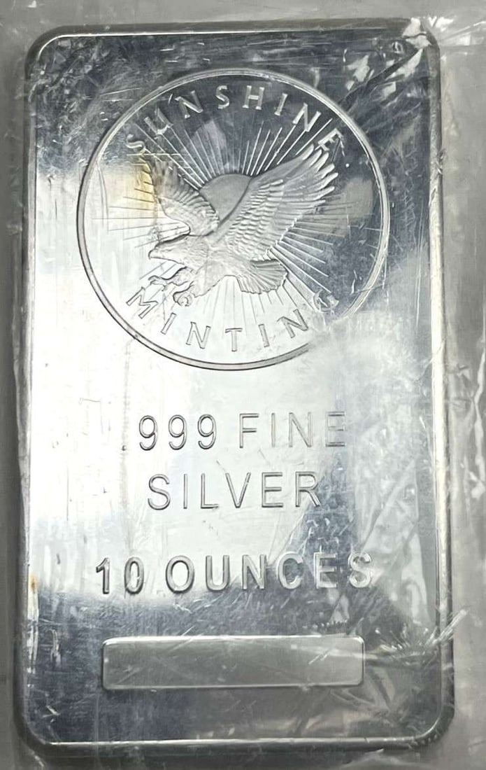 Sunshine Minting Eagle 10 ozt .999 Silver Bar (1 of 3)