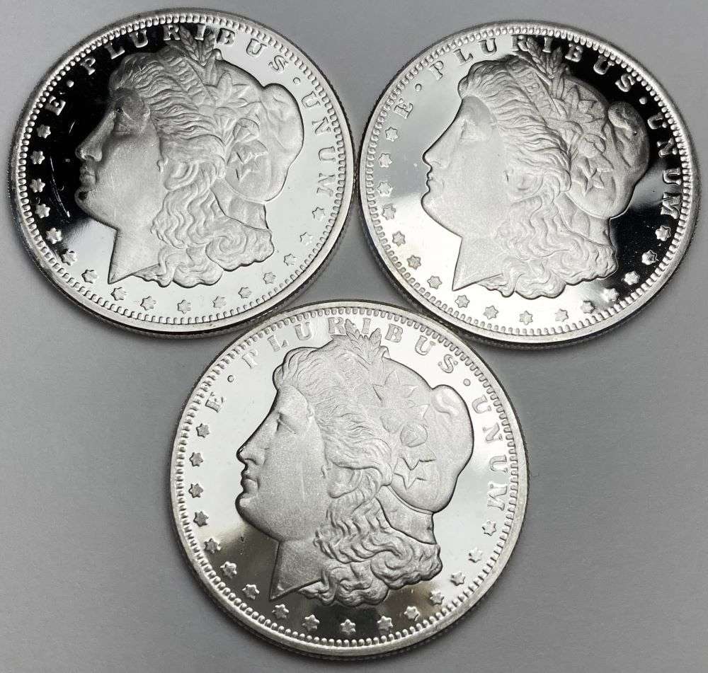 (3) Golden State Mint Morgan Design Proof 1/2 ozt .999 Silver (1 of 2)
