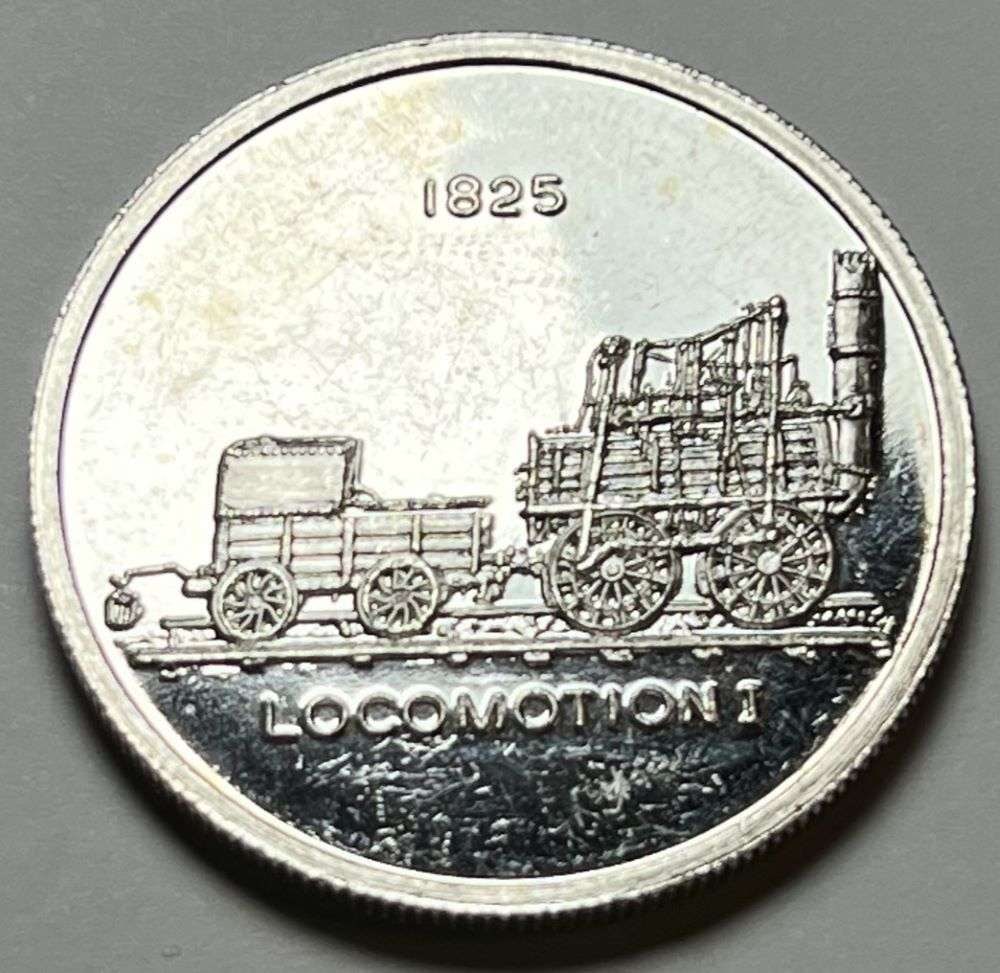 1825 Locomotion I The International World Trade Unit Proof 1 ozt .999 Silver: Winner shall receive the exact coin shown here. (EP/B)