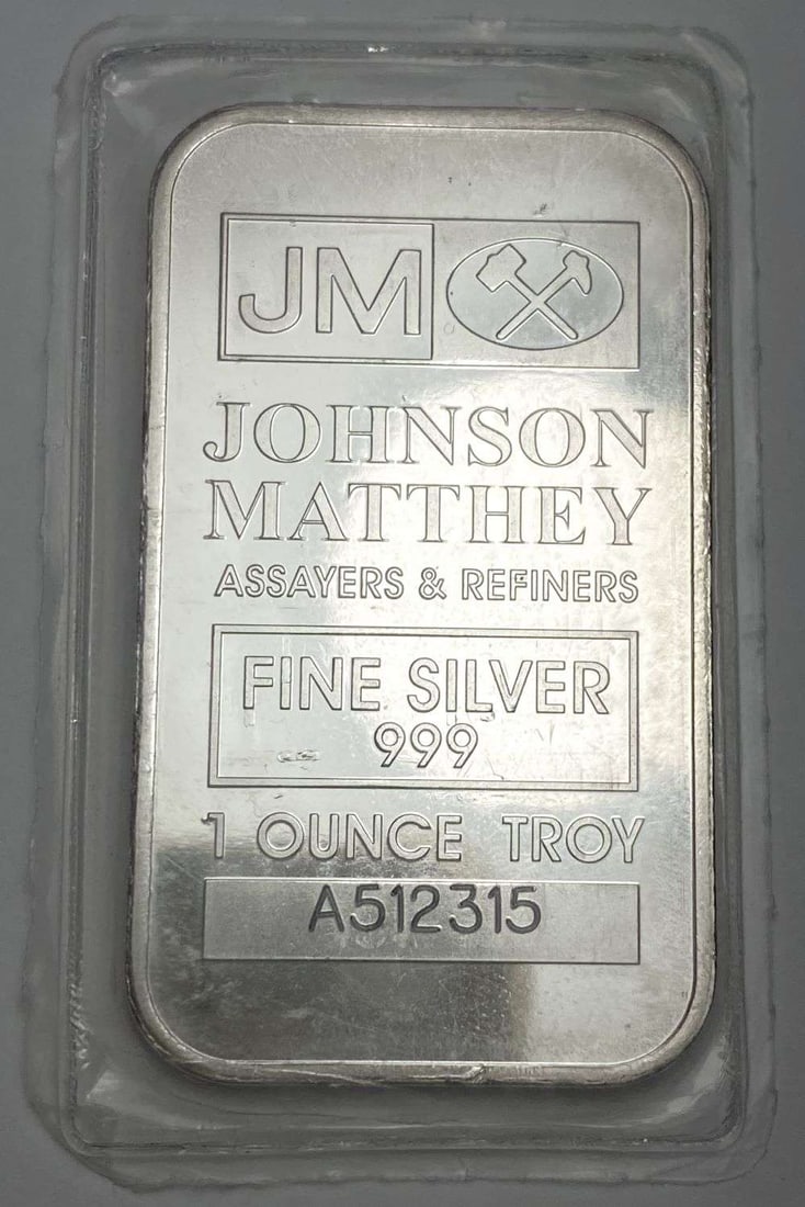 Johnson Matthey Assayers & Refiners 1 ozt .999 Silver Bar: Winner shall receive the exact bar shown here. (RR)