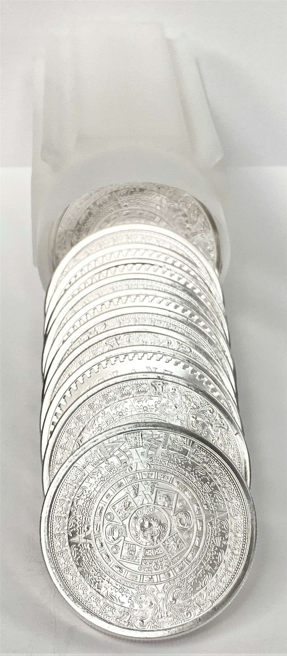 Roll (20-coins) Aztec Calendar 1 ozt .999 Silver: Winner shall receive (1) roll (20-coins) precisely resembling the one shown here. (RR/PFB)