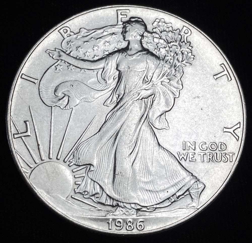 1986 American Silver Eagle: Winner shall receive the exact coin shown here. (RR/B)
