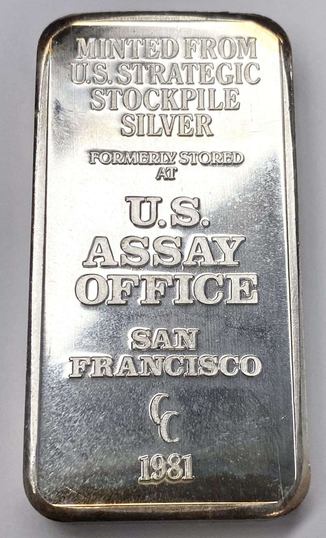 Rare 1981-CC U.S. Assay Office San Francisco 5 ozt .999 Silver Bar (1 of 4)